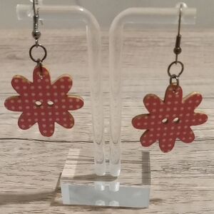 Charming Polka Dot Flower Earrings